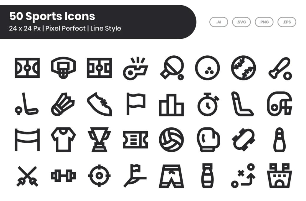 50 Outline Icons Set