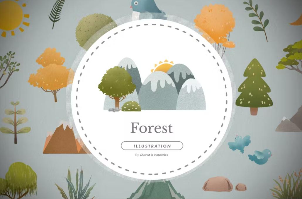 50 Unique Forest Illustration Design