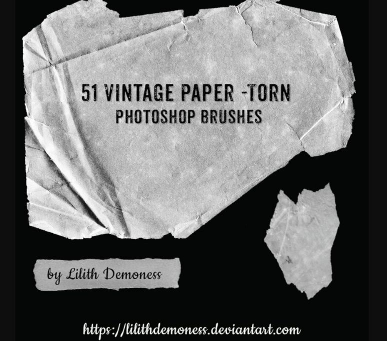 51 Vintage Torn Paper Brushes