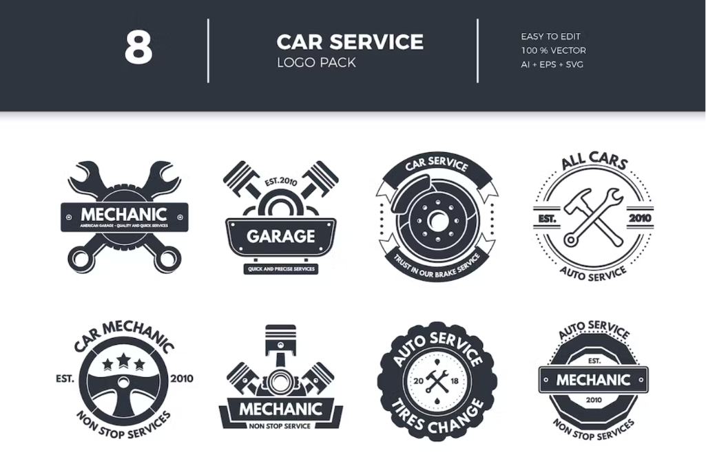 8 car Service Illustrations Set