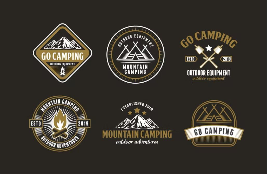 Adventure Camping Badges Set