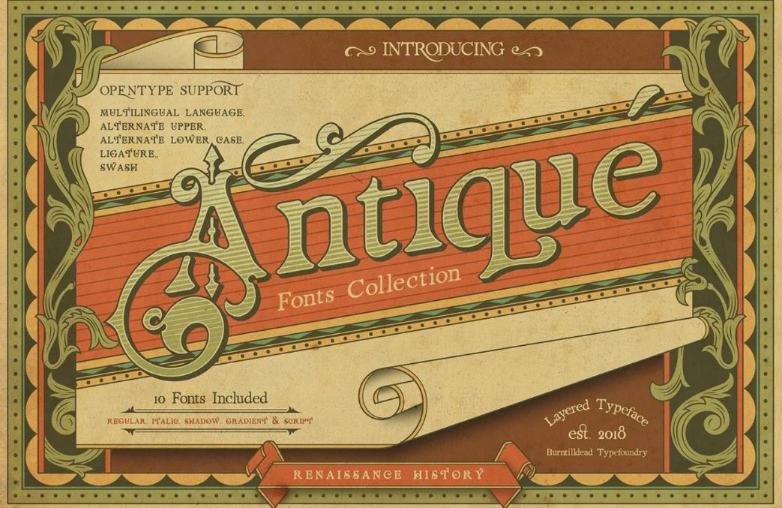 Antique Layered Style Font