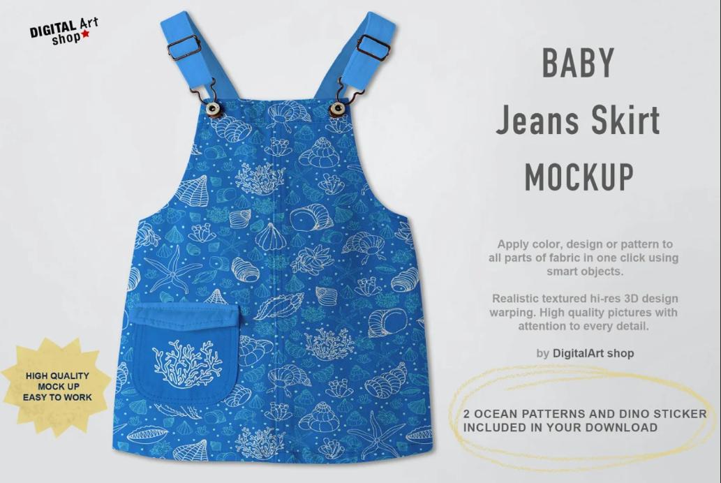 Baby Jeans Skirt Mockup PSD