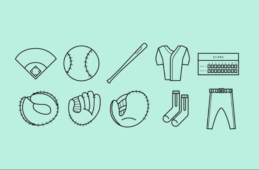Baseball Uniform Icons Set