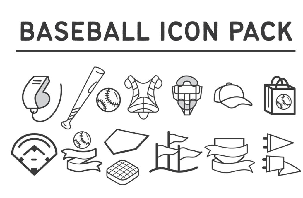 Baseball Vector Icons Pack