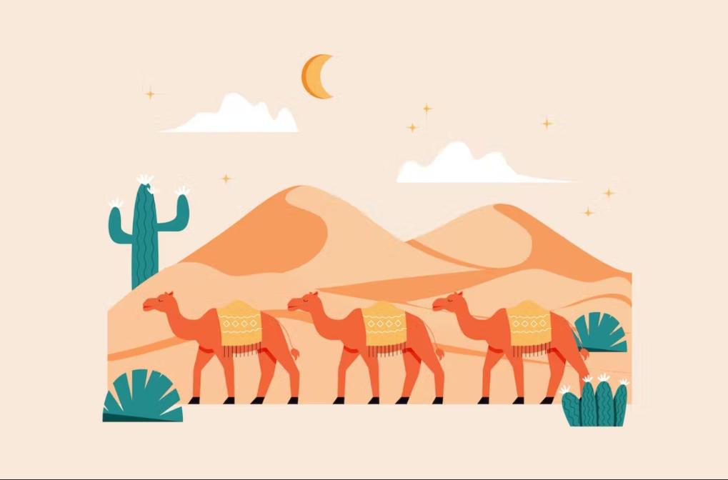 Camel Illustration Background Design