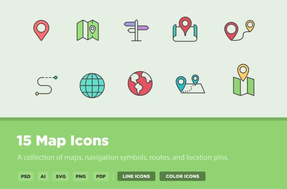 15+ Map Navigation Icons PNG AI Download - Graphic Cloud