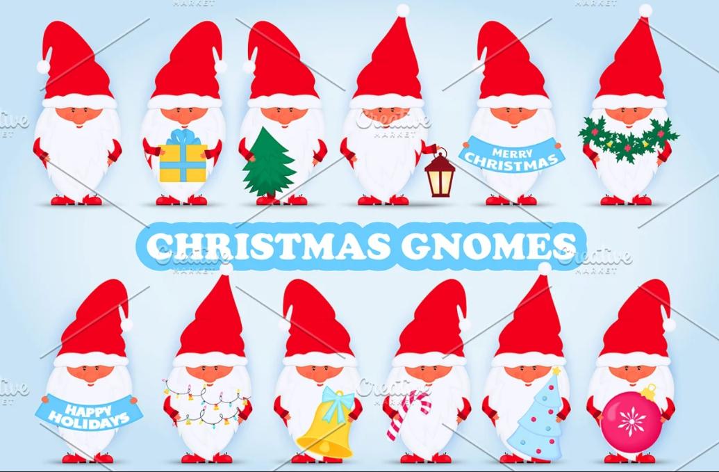 Colorful Gnomes Illustration Set