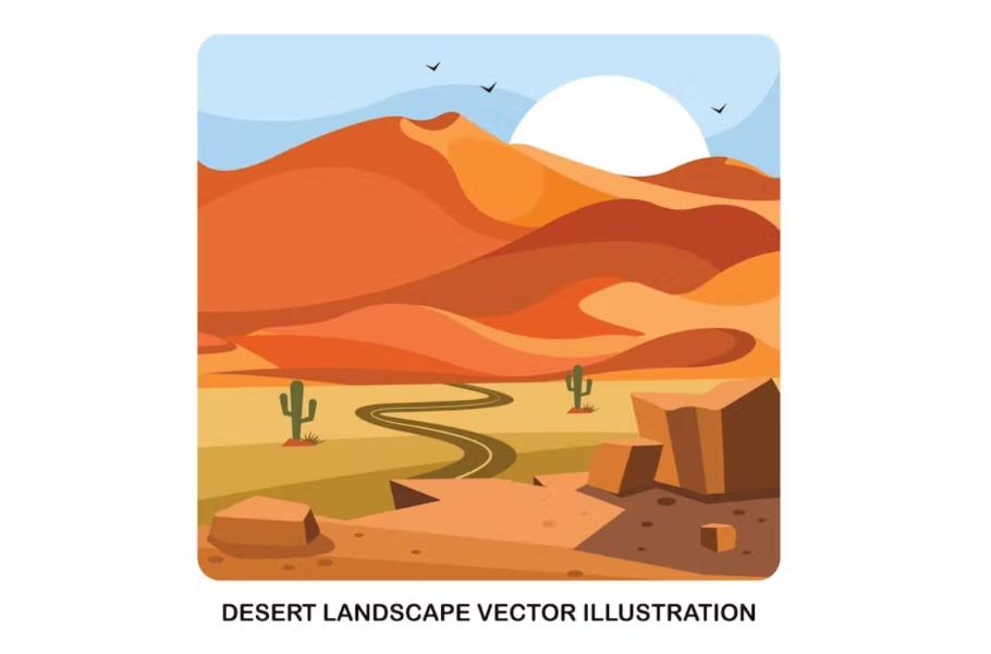 Creative Desert Landscape Vector