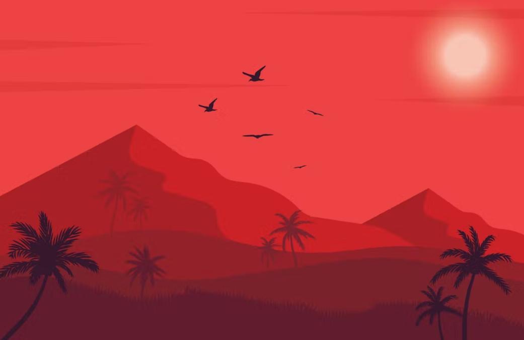 Desert Sunset Illustration background