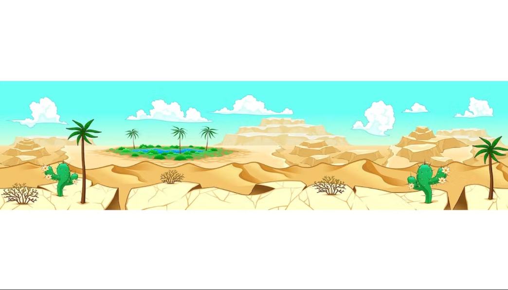 Desert with Oasis Background