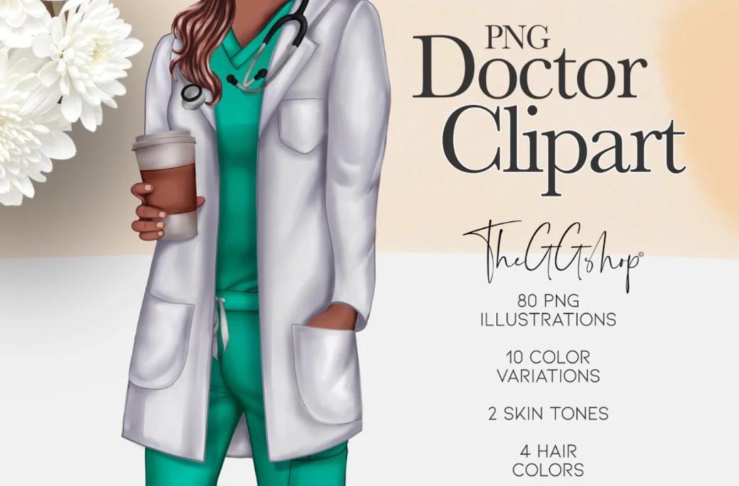 Doctor Girls Cliparts Set