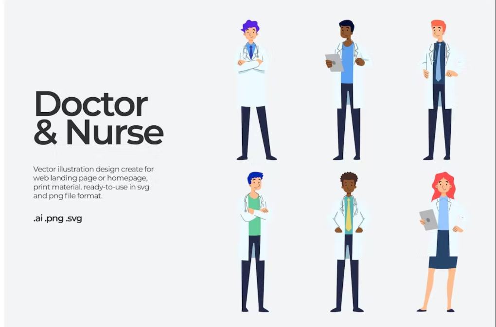 Doctor and Nurse Illustration Designs