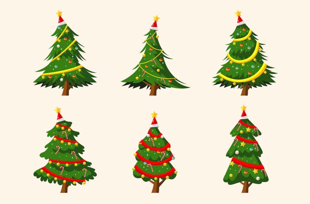 Editable Christmas Tree Set