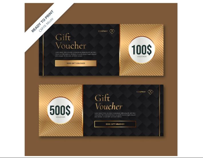 Free Golden Gift Voucher Template
