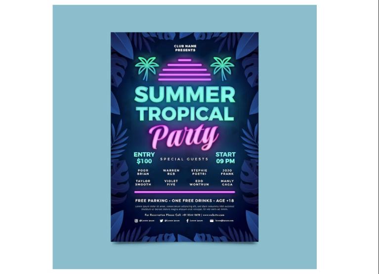 Free Tropical Party Flyer