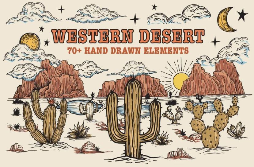Hand Drawn Desert Elements 