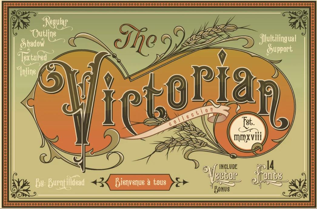 Handmade Victorian Fonts Collection