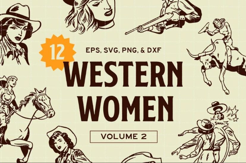 High Quality Western Women Illustrations