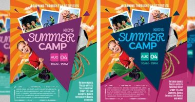 Kids camp flyer template