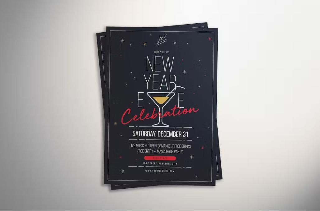 Minimal New Year Flyer Design