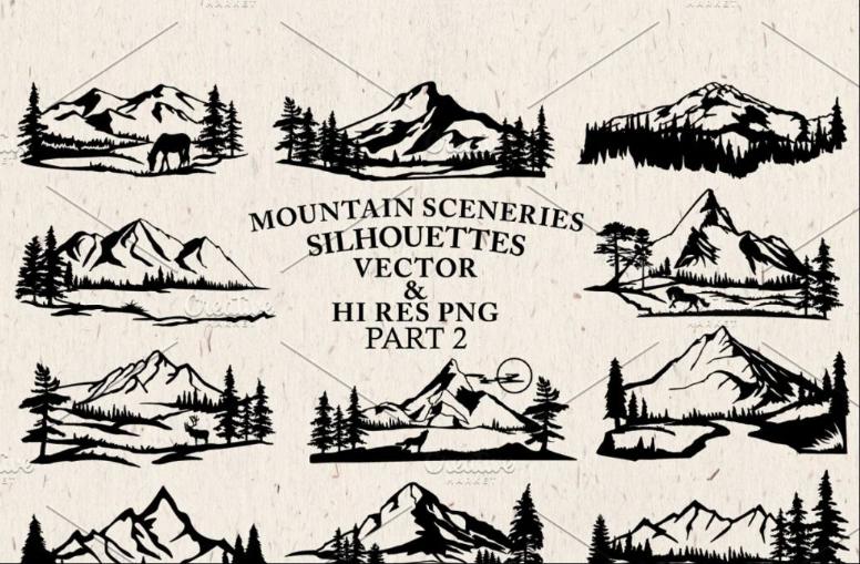 Mountain Scene Vector Designs