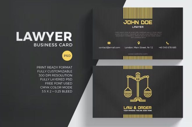 15+ Lawyer Business Card Template Download - Graphic Cloud