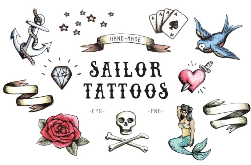 Sailor tattoos Ai and EPS