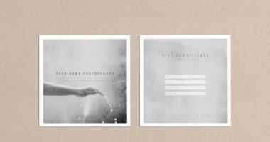 Photography Gift Card Template