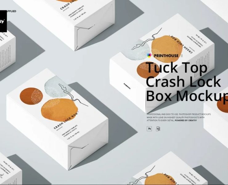 Tuck Box Mockup PSD