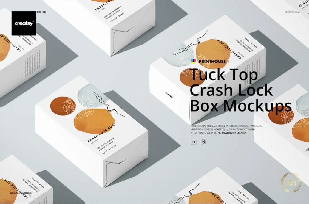 Top Tuck Box Mockup PSD