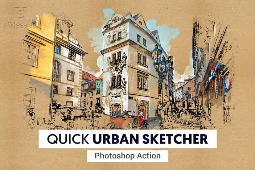 Urban Landscape Sketch Effect