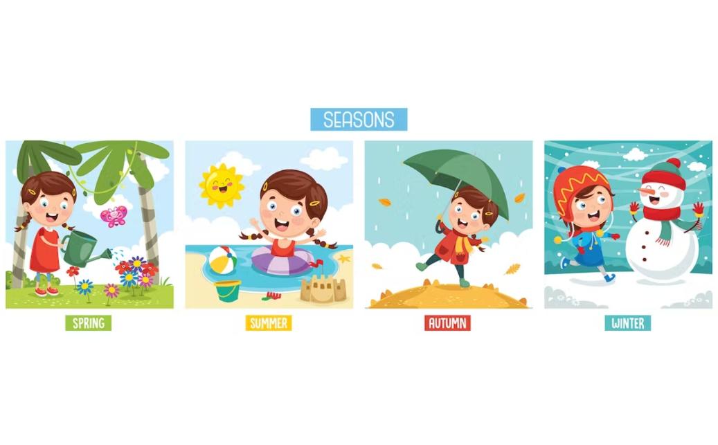 Vector Illustrations of 4 Seasons