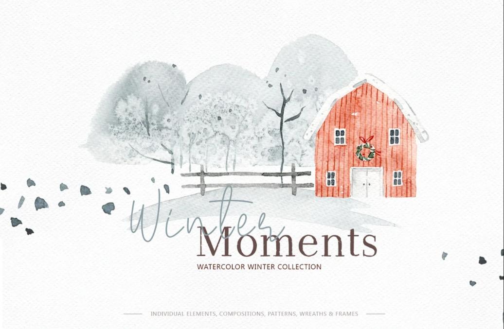 Watercolor Winter Moments Ilustrations