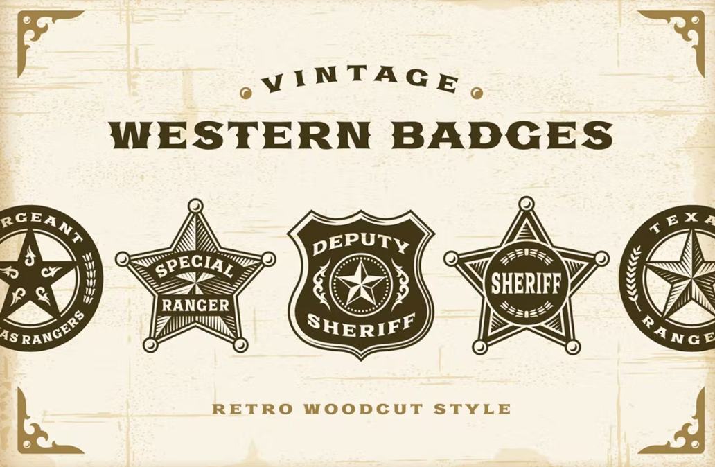 Western Vintage Ranger Badges