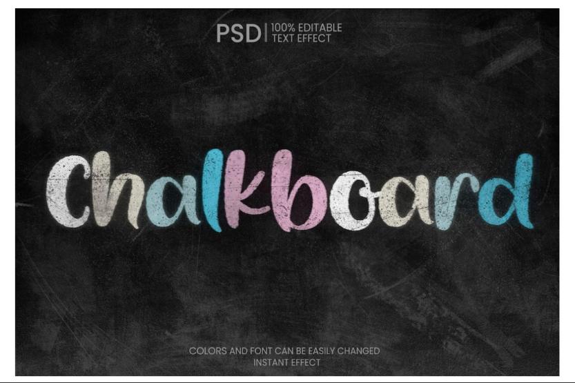 colored Chalkboard Text Effect