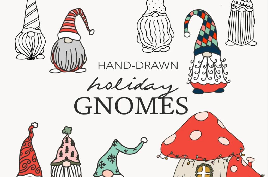 hand Drawn Gnomes Illustrations