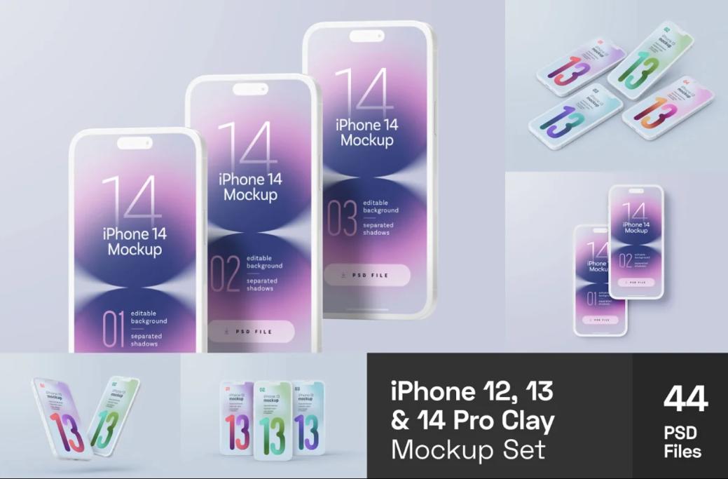 iPhone Clay Mockups Set