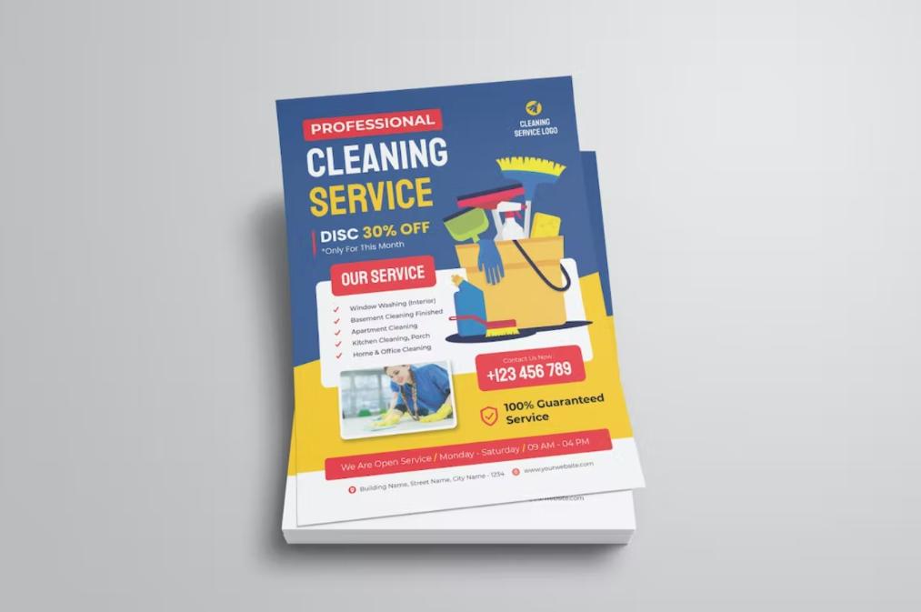 A4 Cleaning Services Poster Design