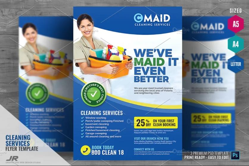 A4 Commercial Cleaning Poster Design