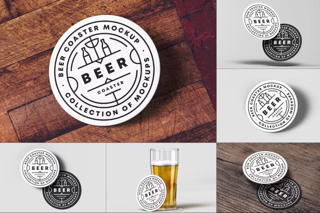 Beer Coaster Branding PSD