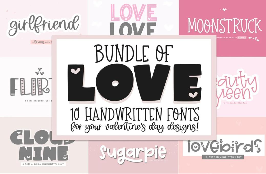 Best Valentines Day Fonts Bundle