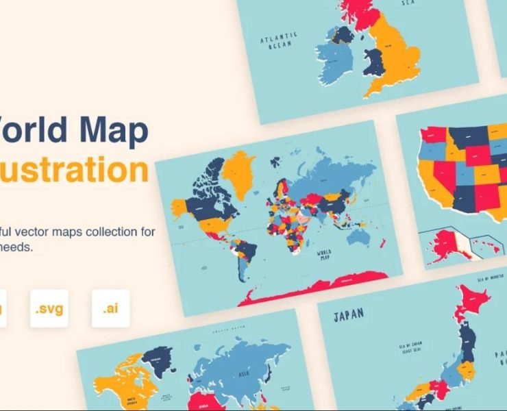15+ Map Illustrations AI PNG FREE Download