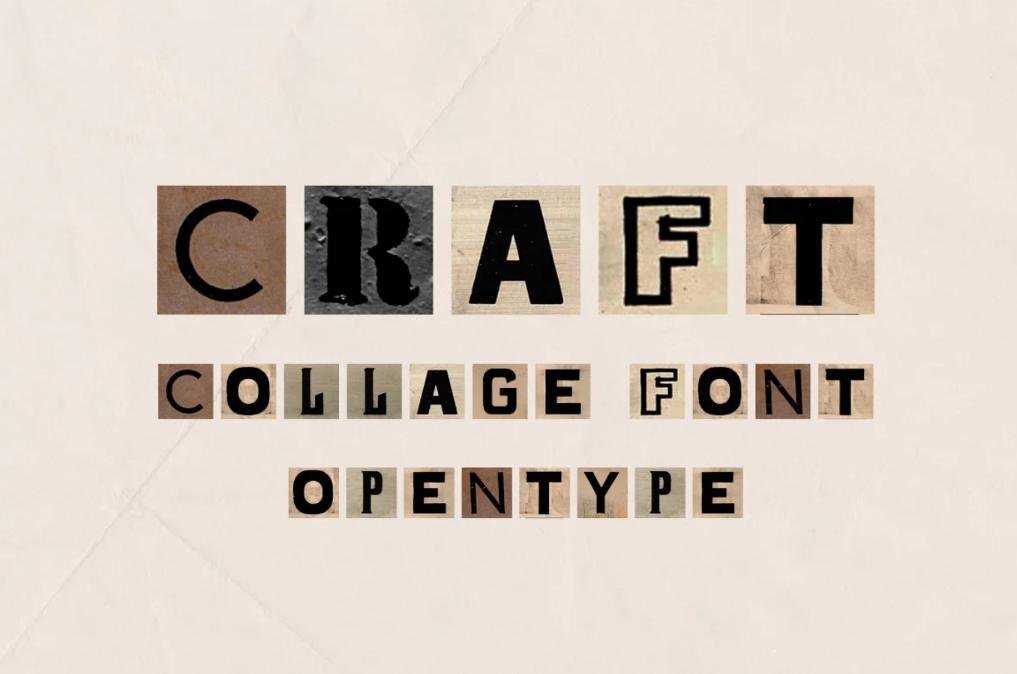 Creative Collage Style Typeface