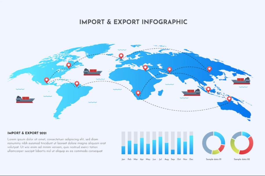 Creative Imports and Export Infographic