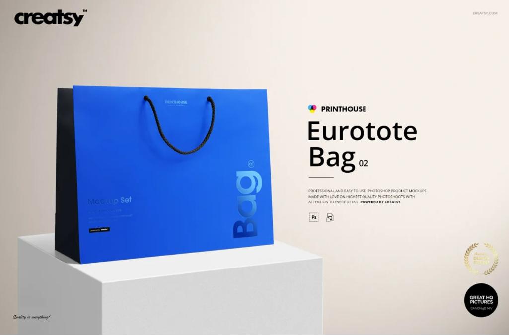Eurotote Bag Branding Mockup PSD