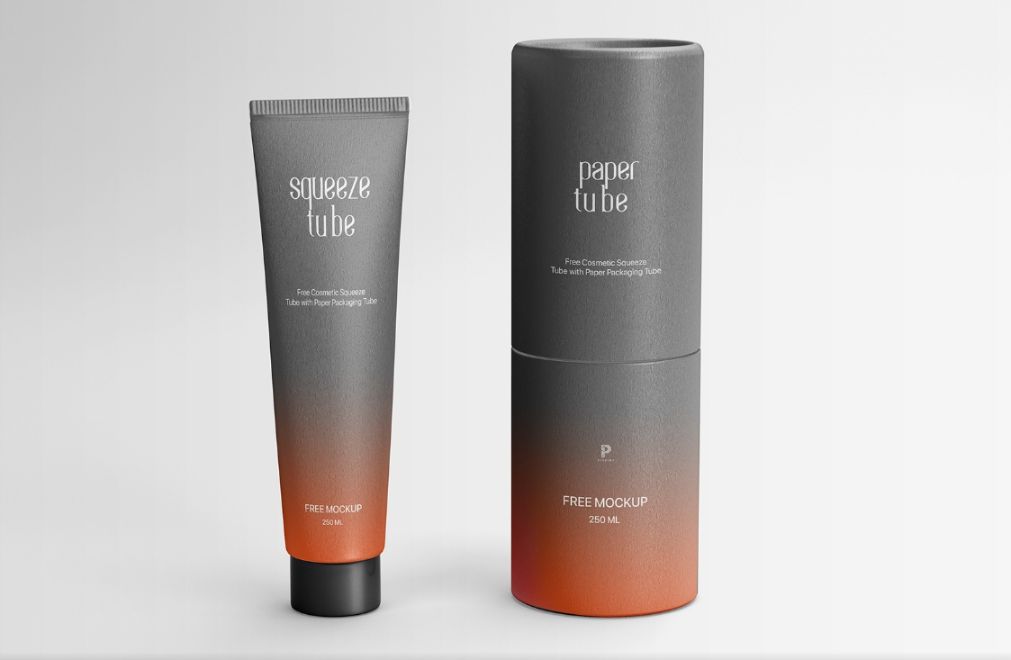 Free Squeeze Tube Packaging Mockup