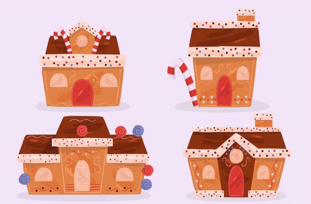 Gingerbread House Vector Elements
