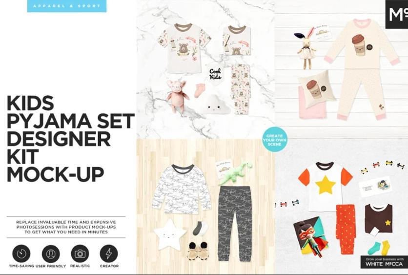 Kids Pyjama Designer Mockup Kit