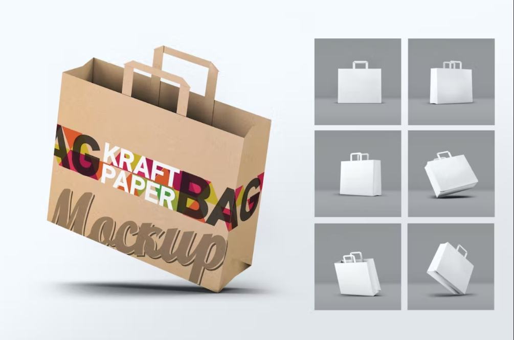 Kraft Paper Bag Mockups Set